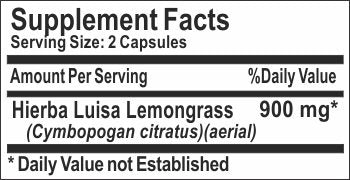 Naturetition Supplements Hierba Luisa Lemongrass 900mg 90 Capsules