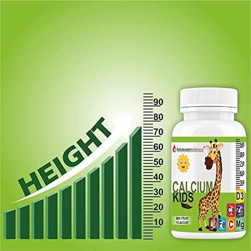 Verem Calcium for Kids with Vitamin D3, Magnesium, Zinc, Vitamin C, L-Lysine Multivitamin Tablets, 120 Count
