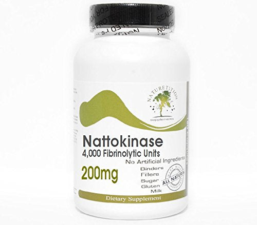 Naturetition Supplements Nattokinase 200mg 4,000 Fibrinolytic Units, 200 Capsules