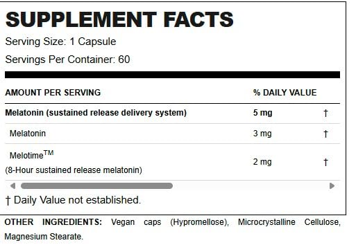 ALLMAX Melatonin 8HR Capsules, 60 Count
