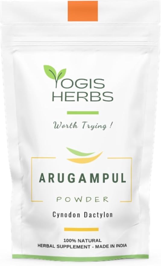 YOGIS HERBS Arugampul Powder 3.5 Ounce