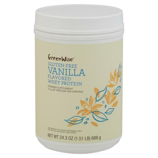 Generic Green-Wise Gluten Free Vanilla Flavor Whey Protein Powder 22 oz
