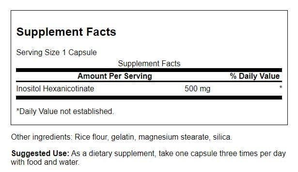 Swanson Flush Free Niacin 500 mg Capsules 240 Count