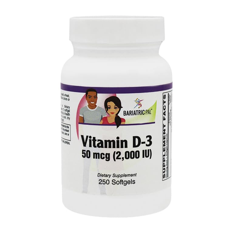 BariatricPal Vitamin D-3 50mcg (2,000 IU) Easy Swallow Vegetarian Softgels 250