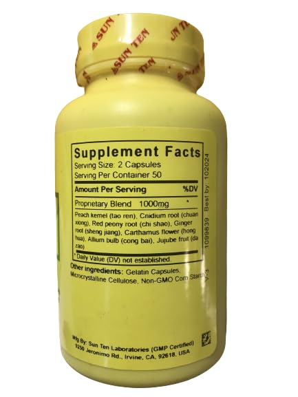 Sun Ten Tong Qiao Huo Xue Tang (Persica and Cnidium Combination) Capsules, 100 Capsules
