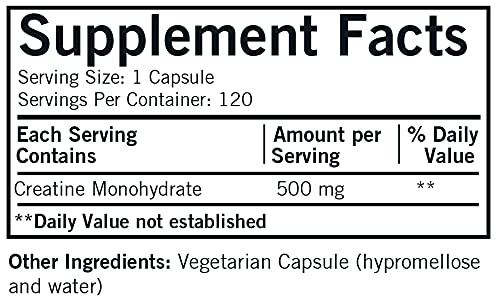 Kirkman Creatine 500 mg Capsule, 120 Count