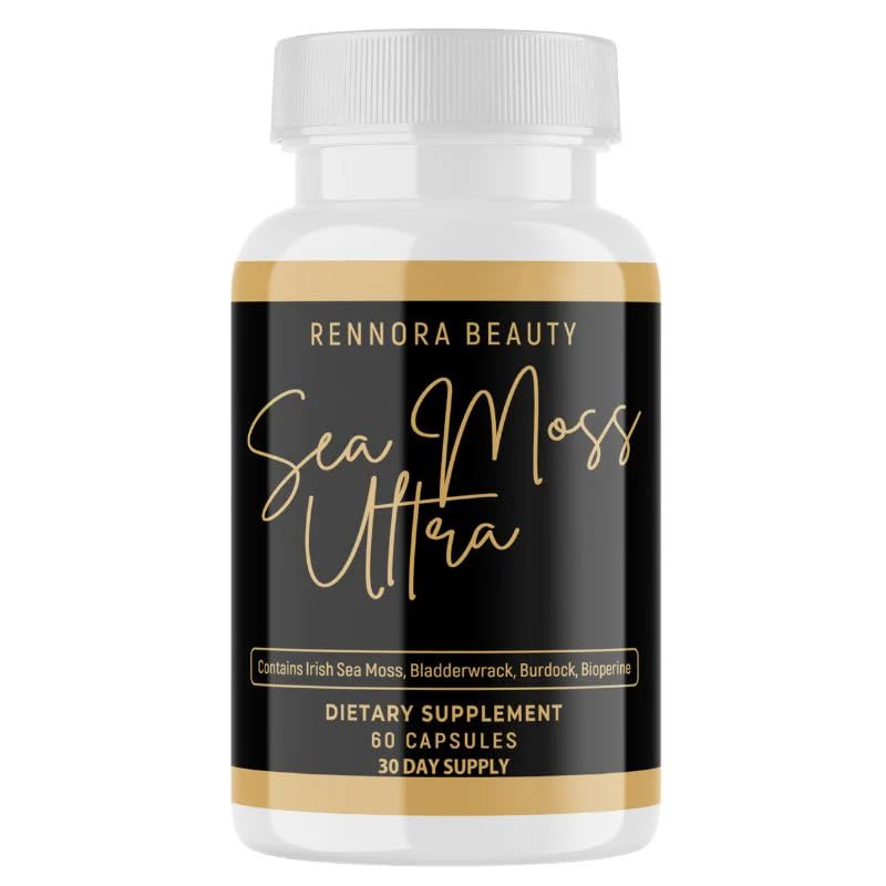 RENNORA BEAUTY Sea Moss Ultra with Bladderwrack, Burdock Root, and Black Seed 60 Capsules