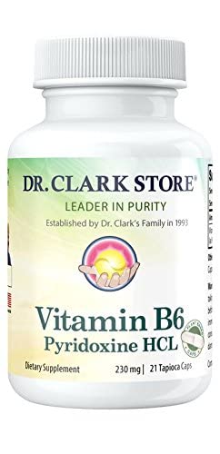 Dr Clark Store Vitamin B6 Supplement Capsules, 21 Count