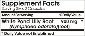 Naturetition Supplements White Pond Lily Root 900mg, 180 Capsules