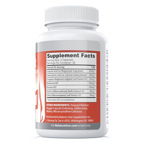 Balance ONE 4-in-1 Bundle Probiotic, CandAssist, Liver One & SerraDefend, 15 Billion CFU Time-Release Probiotic, Delayed-Release Capsules, 270 Capsules
