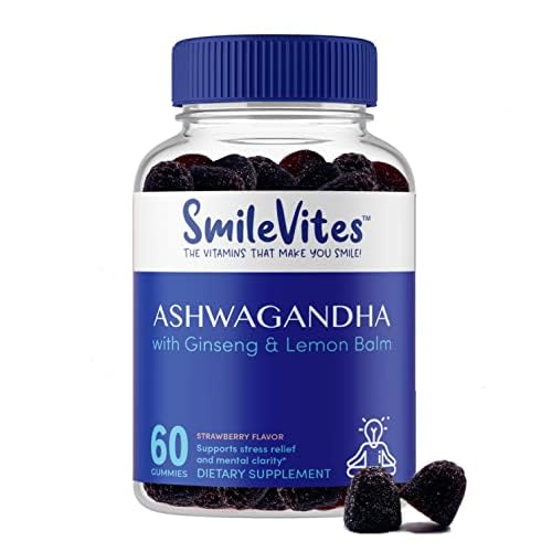 SmileVites Ashwagandha Gummies with Ginseng & Lemon Balm 60 Count