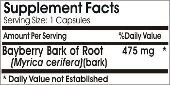 PureControl Supplements Bayberry Bark of Root 475mg, 100 Capsules