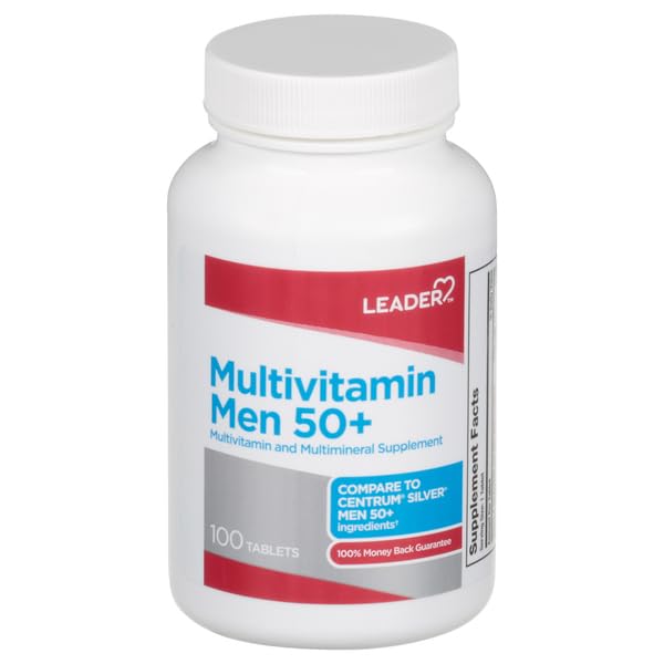 Leader Men's 50+ Multivitamin Tablets, 100 Count