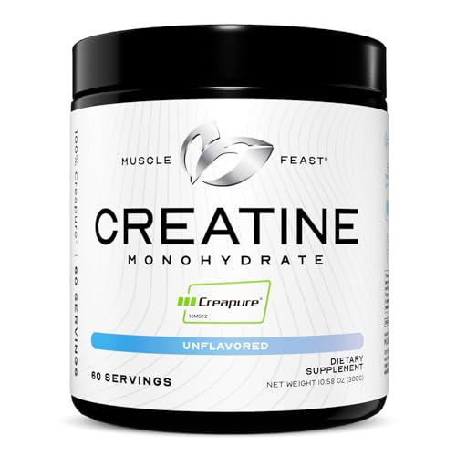 Muscle Feast Whey Protein Isolate Powder (Unflavored, 2lb) + Creatine Powder (Unflavored, 300g) Bundle