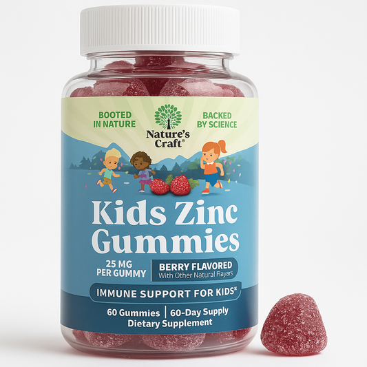 Nature's Craft Kids Zinc Gummies 25mg, 60 Count Gummy