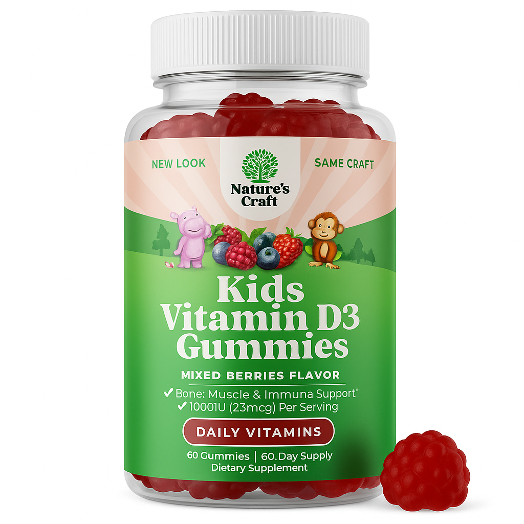 Nature's Craft Vitamin D3 Gummies for Kids — 60 Count