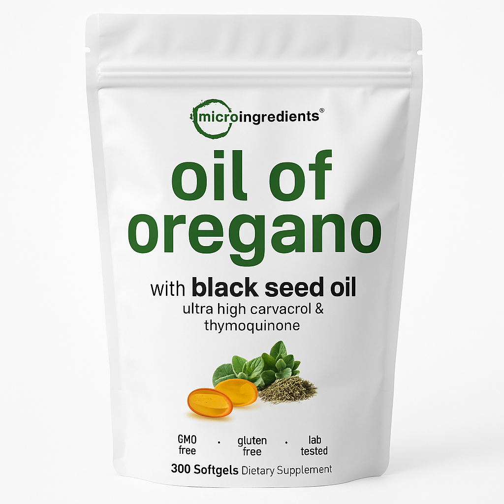 Micro Ingredients Oil of Oregano with Black Seed Softgels, 300 Count