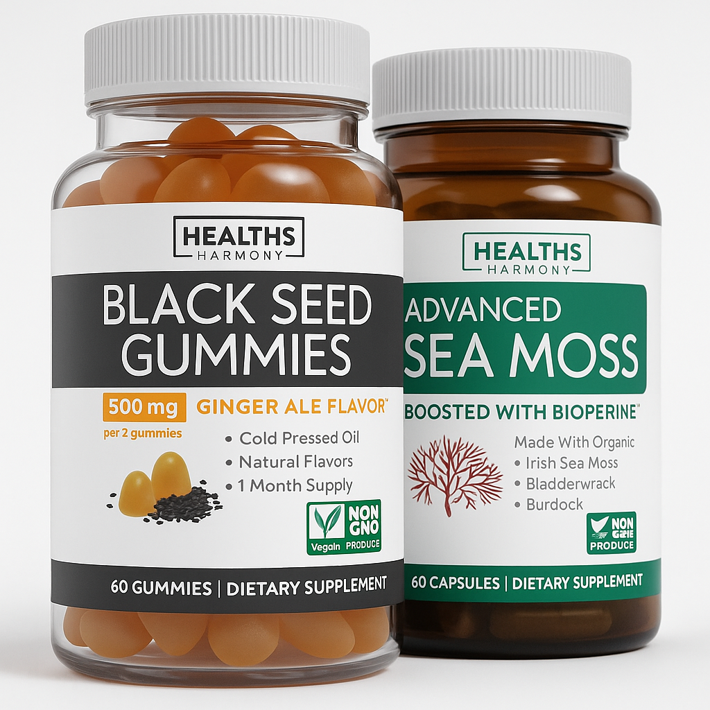 Healths Harmony Black Seed Oil Gummies & Sea Moss - 120 Count Gummy