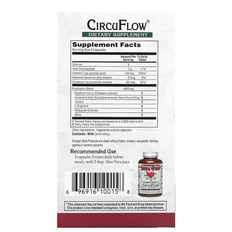 Kroeger Herb Products Circuflow Capsules 270 Count