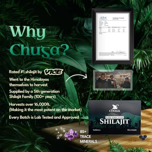 Chuga Shilajit Pure Himalayan Shilajit Tablets, 60 Tablets