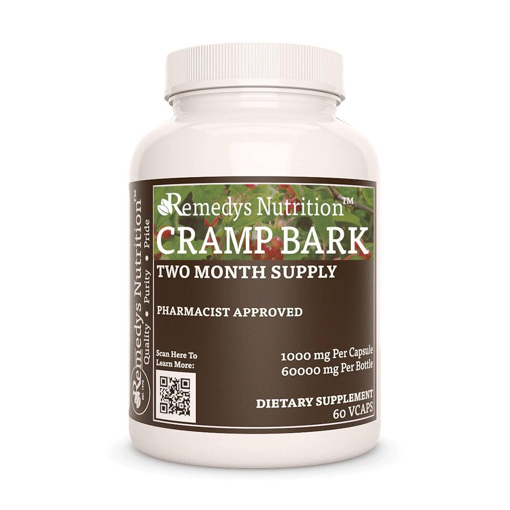 Remedy’s Nutrition Cramp Bark 1000 mg Capsules, 60 Count