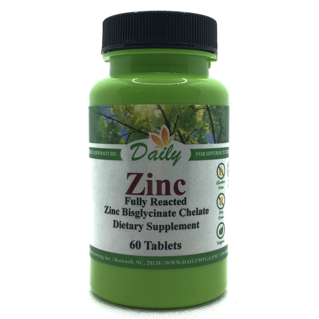 Daily Manufacturing Zinc (Amino Acid Chelate 30 mg) Tablets, 60 Tablets