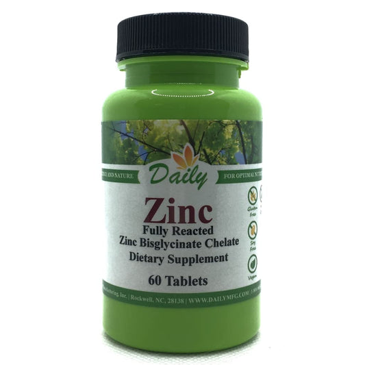 Daily Manufacturing Zinc (Amino Acid Chelate 30 mg) Tablets, 60 Tablets