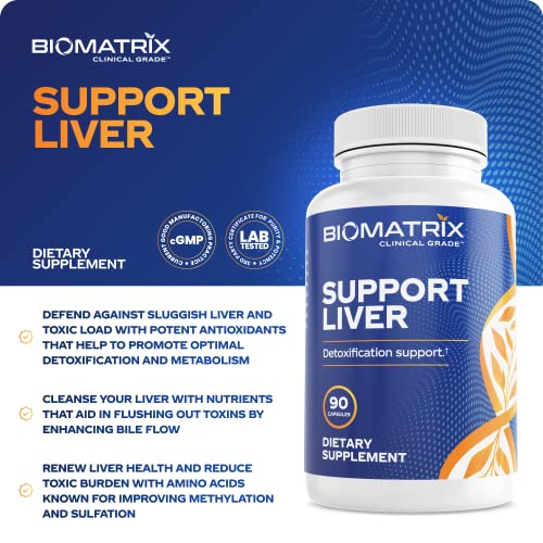 BioMatrix Liver Cleanse Detox & Repair with Artichoke Extract, Milk Thistle, Taurine & Methionine Capsules, 90 Count