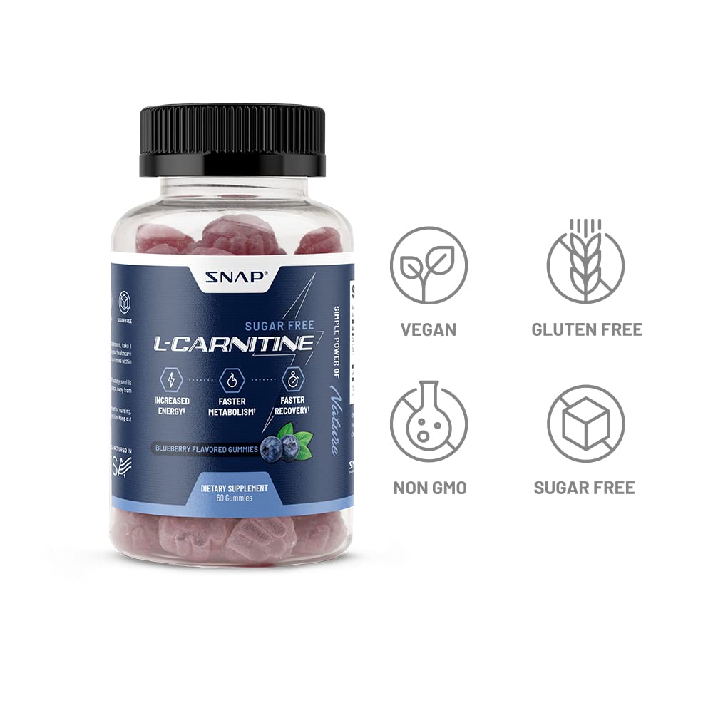 Snap Supplements L-Carnitine Tartrate Gummies, 60 Count