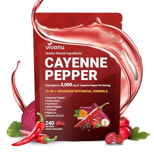 VivoNu Cayenne Pepper Softgels 240 Count