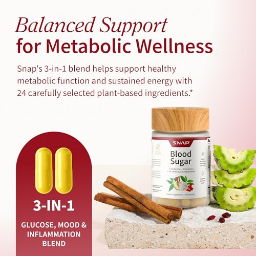 Snap Supplements Cholesterol Health + Blood Sugar Blend Bundle, 120 Vegetarian Capsules