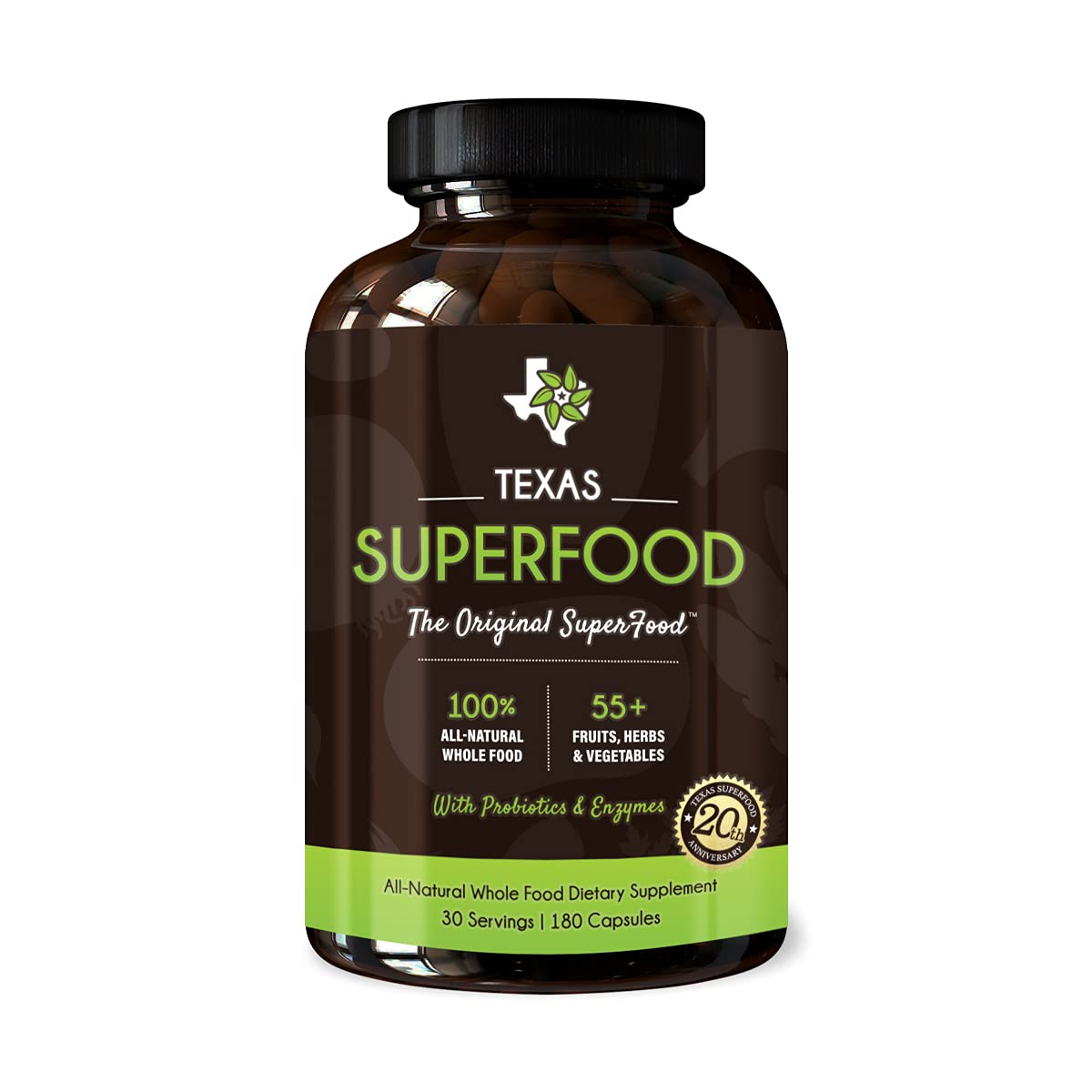 Texas SuperFood Original Superfood Capsules 180 Capsules