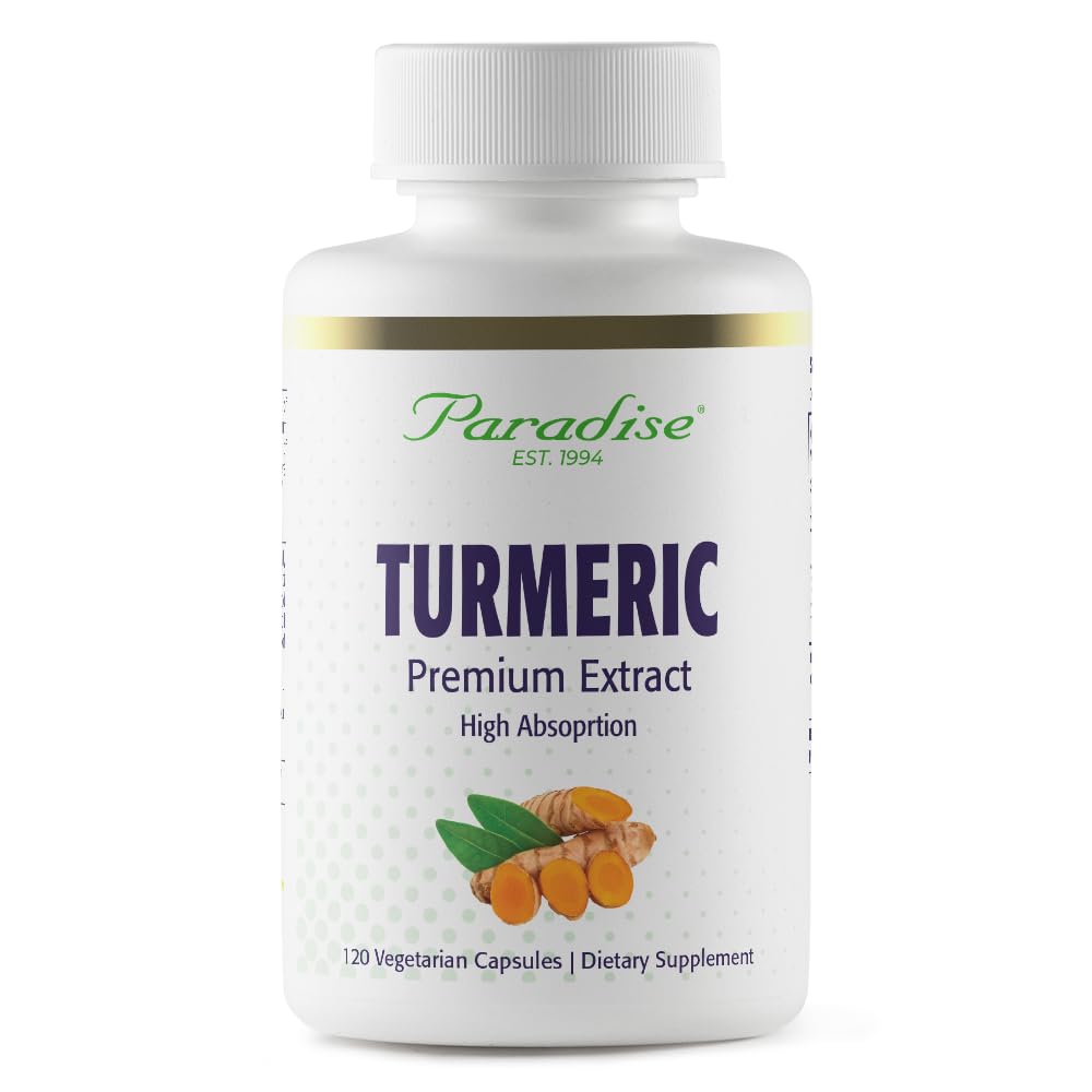 Paradise Herbs Organic Turmeric Rhizome Extract Capsules, 120 Count