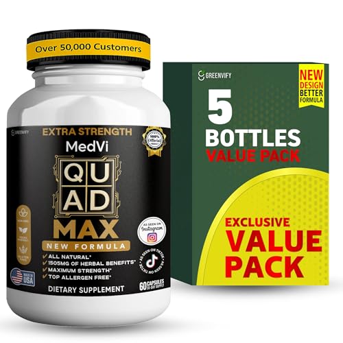 GREENVIFY MedVi Quad Max Maca Root Supplement Capsules, 60 Capsules