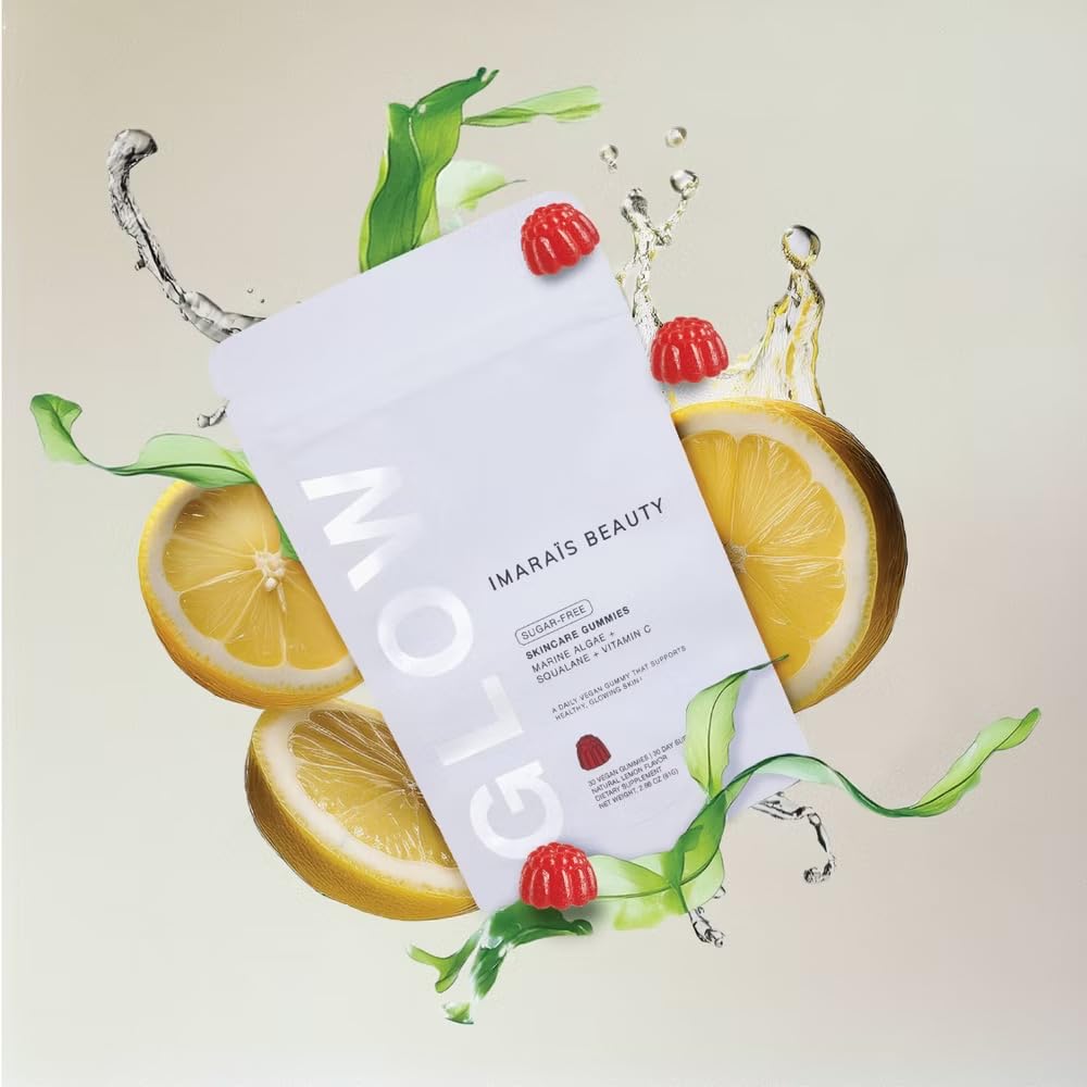 IMARAÏS BEAUTY Glow Skincare Gummies, Collagen-Boosting, Vitamin C & Marine Algae, Vegan, Sugar-Free, 30 ct