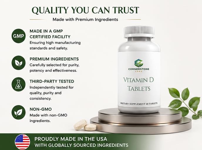 Cornerstone Labs Vitamin D3 Tablets 60 Count
