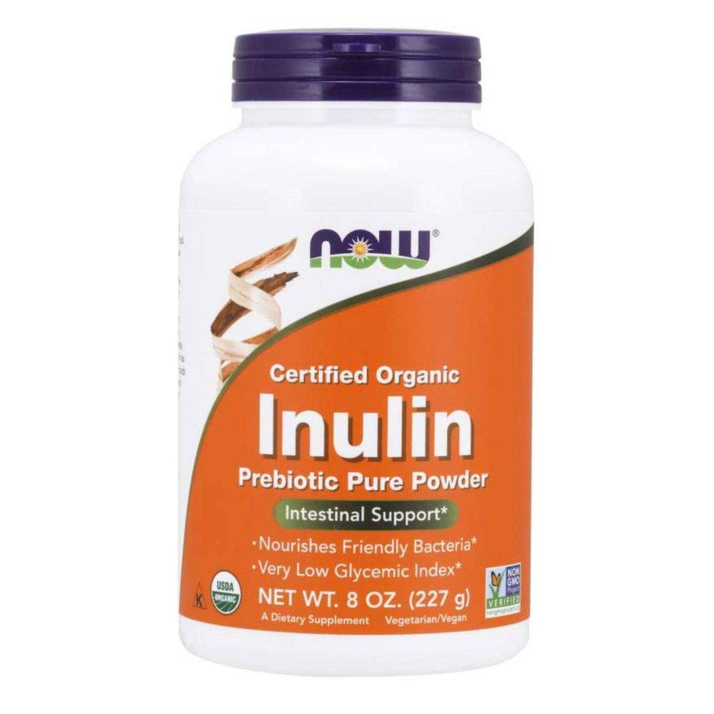 NOW Foods Inulin Prebiotic FOS Powder, 16 Ounces