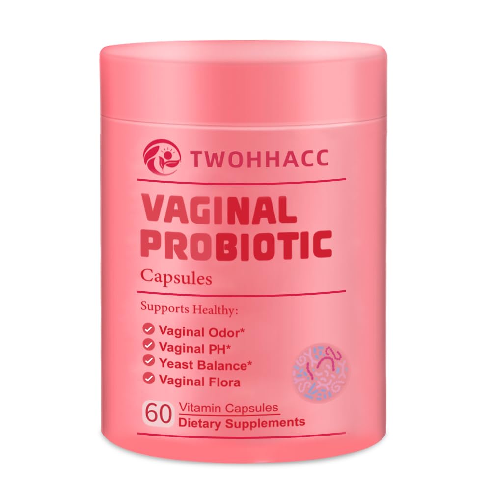 TWOHHACC Probiotics for Women PH Balance Digestive Urinary 5 Billion CFU 4 Strains Promote Healthy Vaginal Odor and Vaginal Flora 60 Capsules