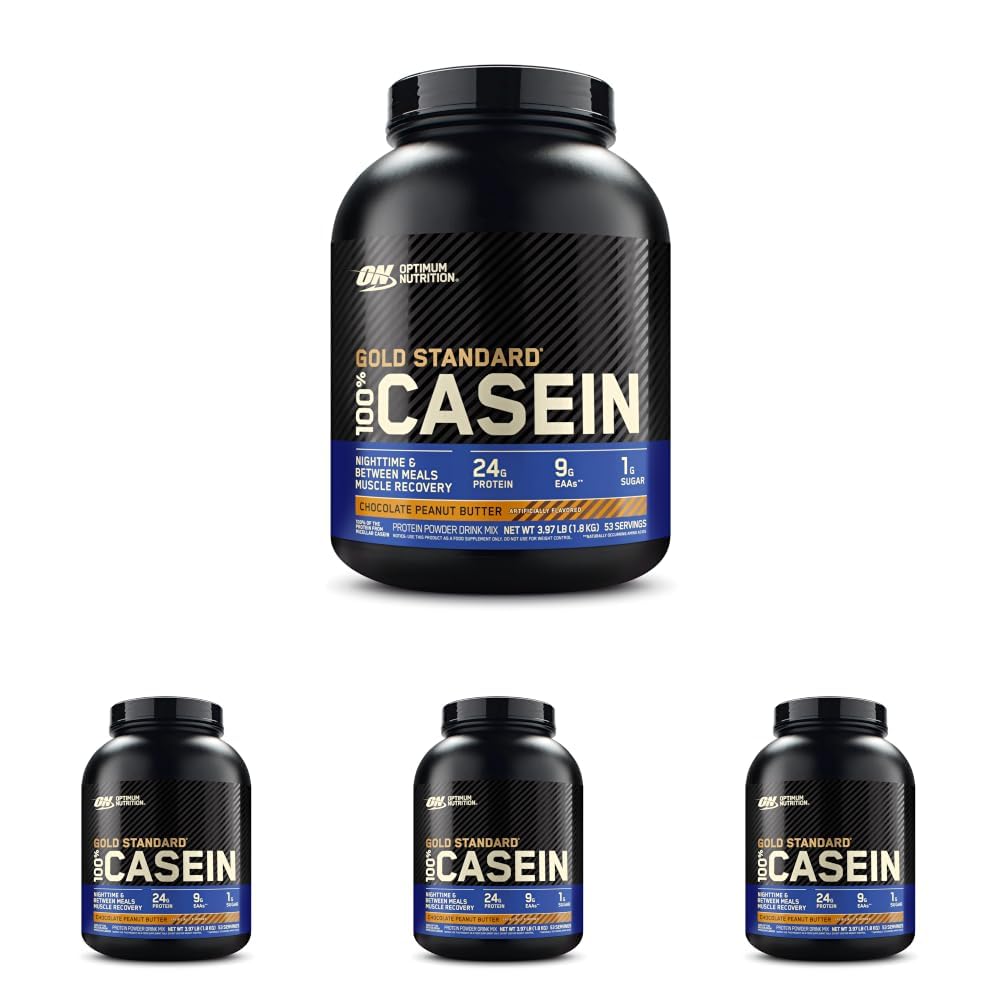 Optimum Nutrition Gold Standard 100% Micellar Casein Protein Powder, Slow Digesting, Helps Keep You Full, Overnight Muscle Recovery, Chocolate Peanut Butter, 256 Servings
