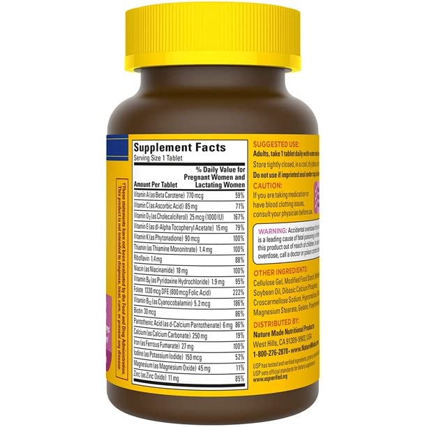 Nature Made Prenatal Vitamin Tablet 90 Count