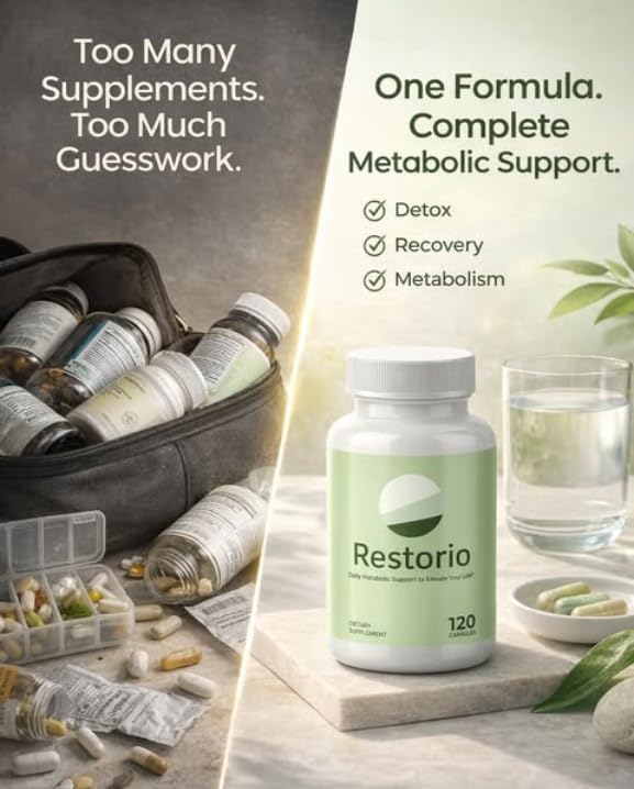 Restorio Metabolic Health Support - Liver & Inflammation Support - Hangover Prevention - Exercise Recovery, 120 Capsules