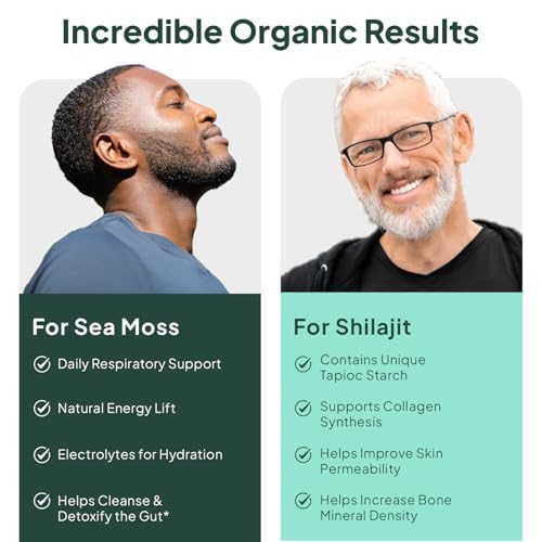 Organics Ocean Wild Sea Moss & Shilajit Capsules, 90 Capsules