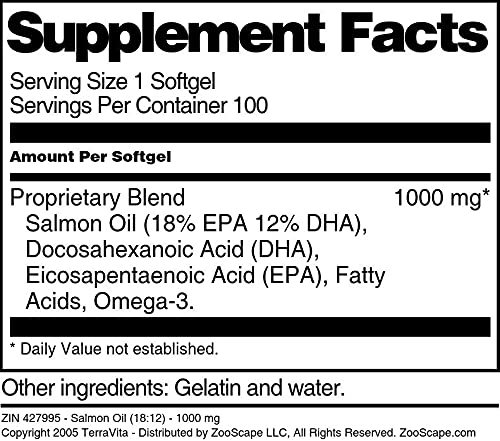 Terravita Salmon Oil (18:12) 1000 mg Softgels, 200 Softgels