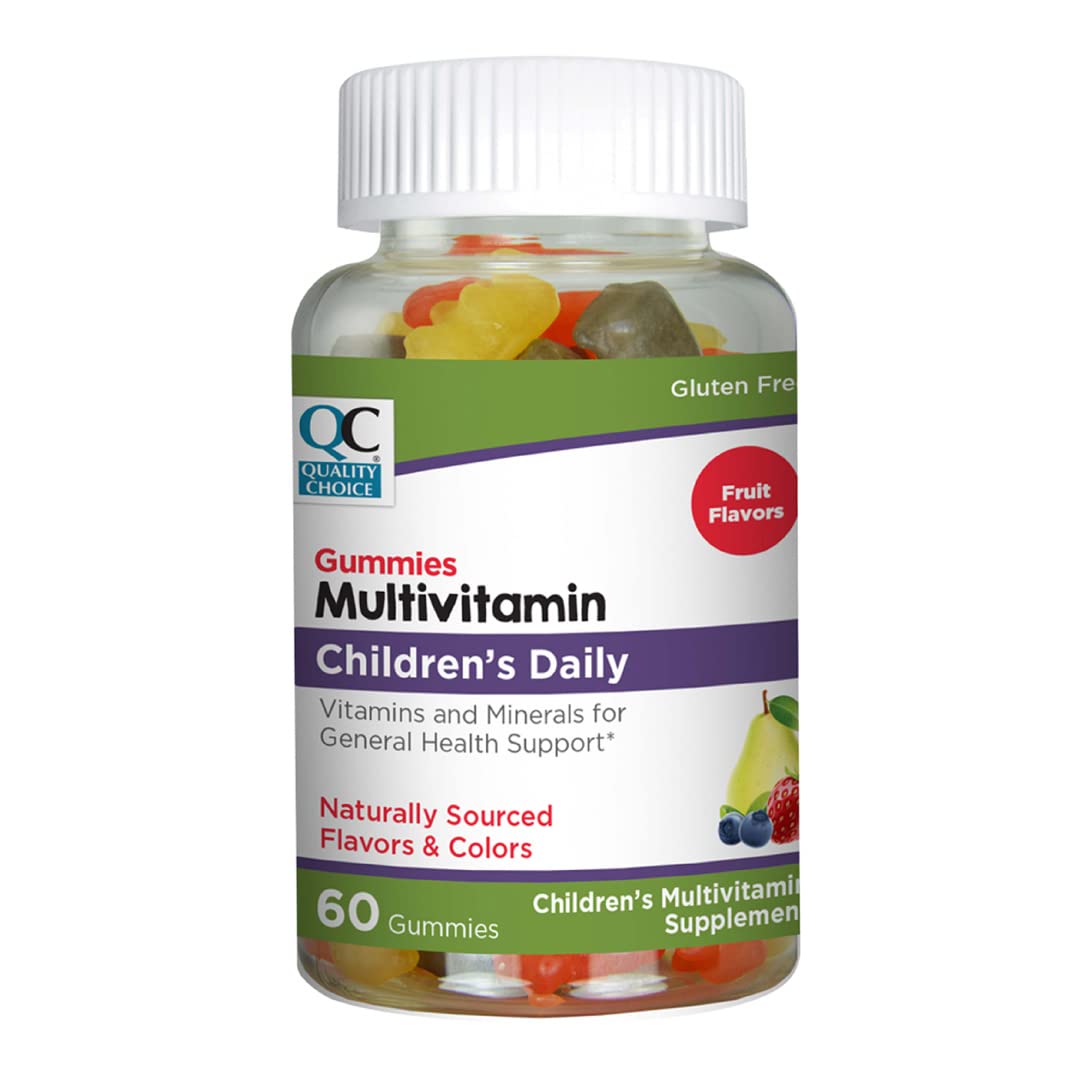 Quality Choice Daily Gummy Multivitamins for Kids in Fun Fruit Flavored Bear Shapes with a Wide Variety of Essential Vitamins, 60 Count