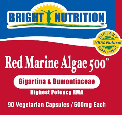 Bright Nutrition Red Marine Algae 500 - Gigartina & Dumontacea Capsules, 90 Count