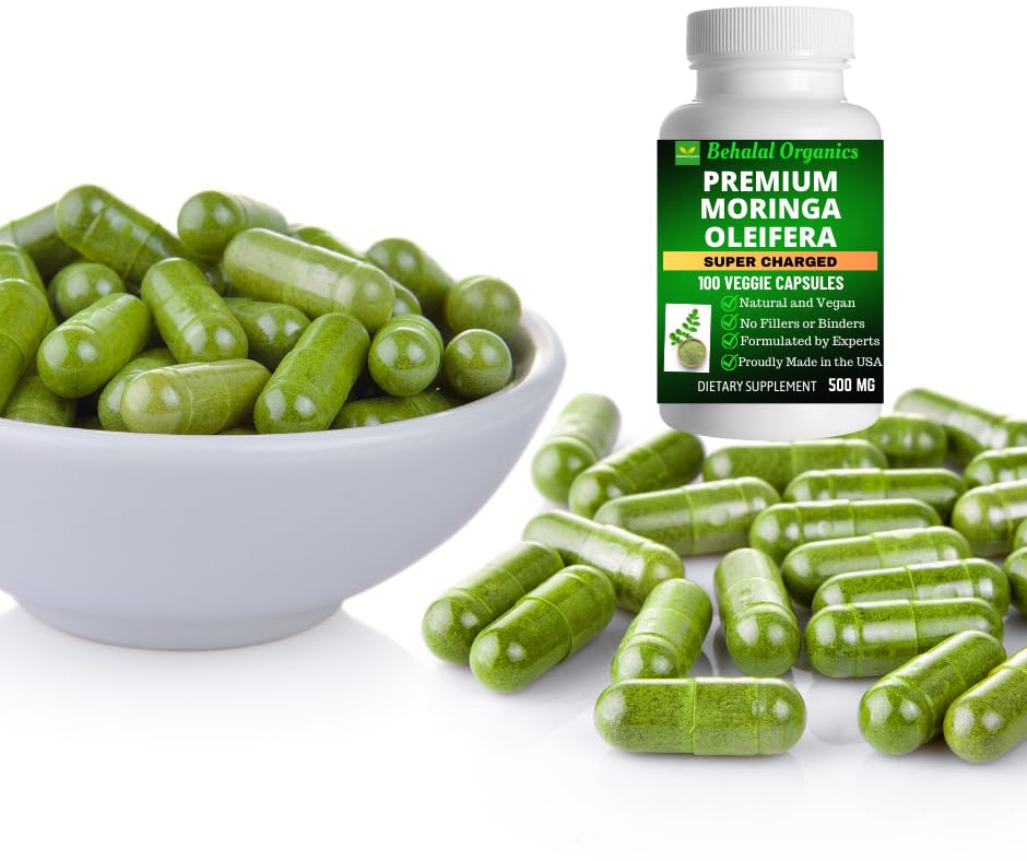 Behalal Organics Moringa Oleifera Quick Release Capsule 100 Count