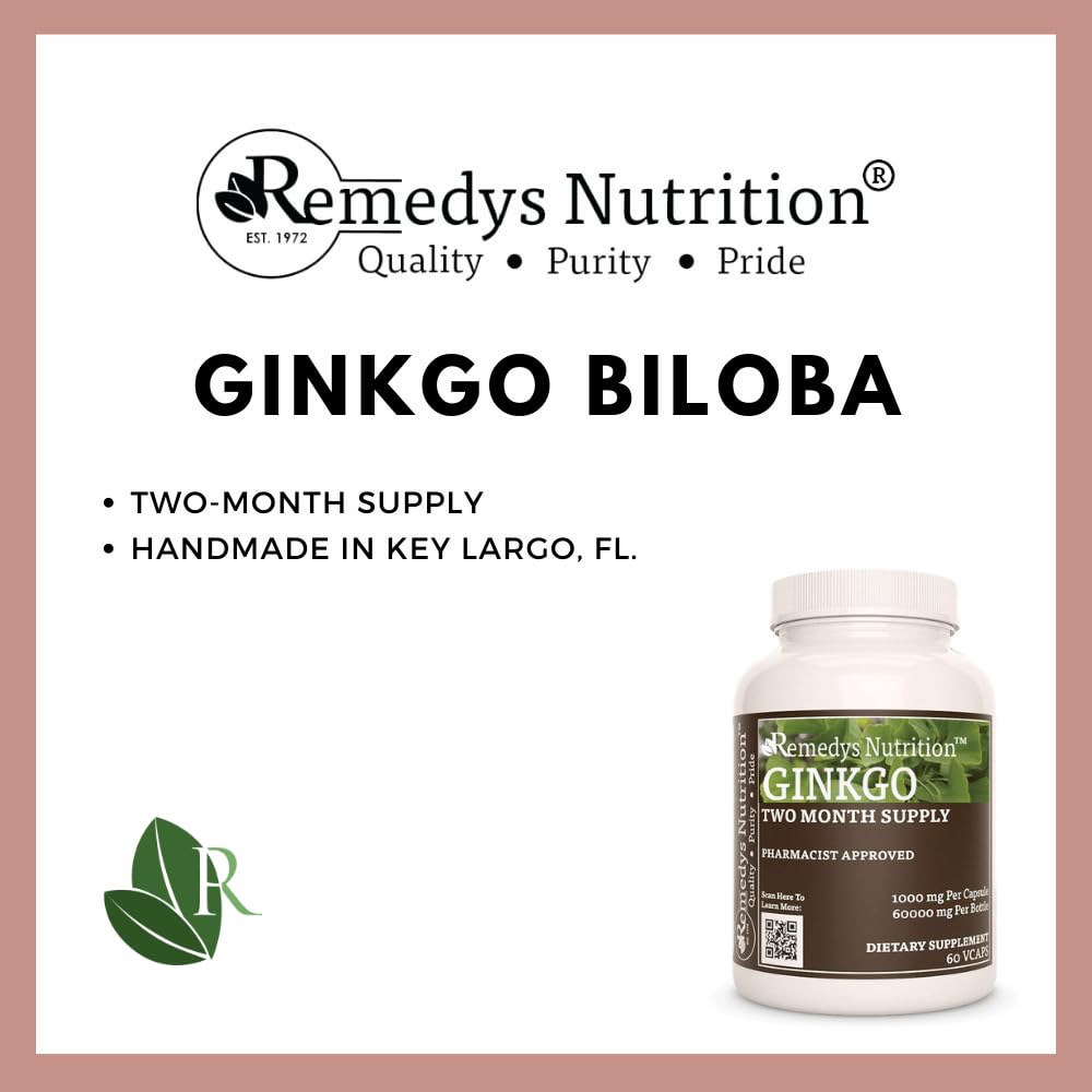Remedy’s Nutrition Ginkgo Biloba Capsules 60
