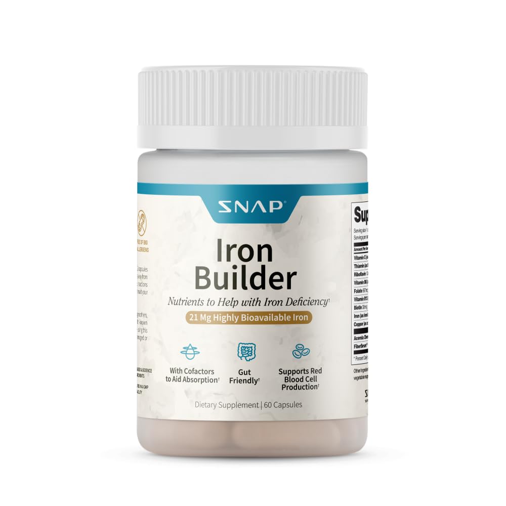 Snap Supplements Natural Iron Builder Supplements 60 Capsules