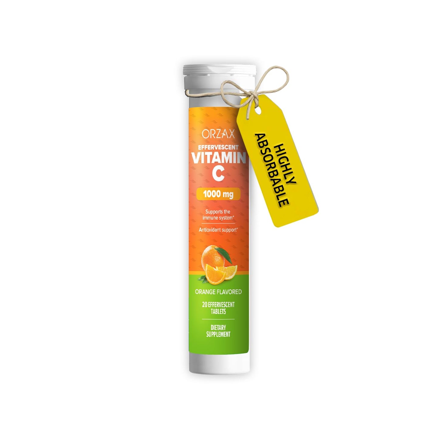 ORZAX Vitamin C 1000mg Effervescent Tablets, 20 Tablets