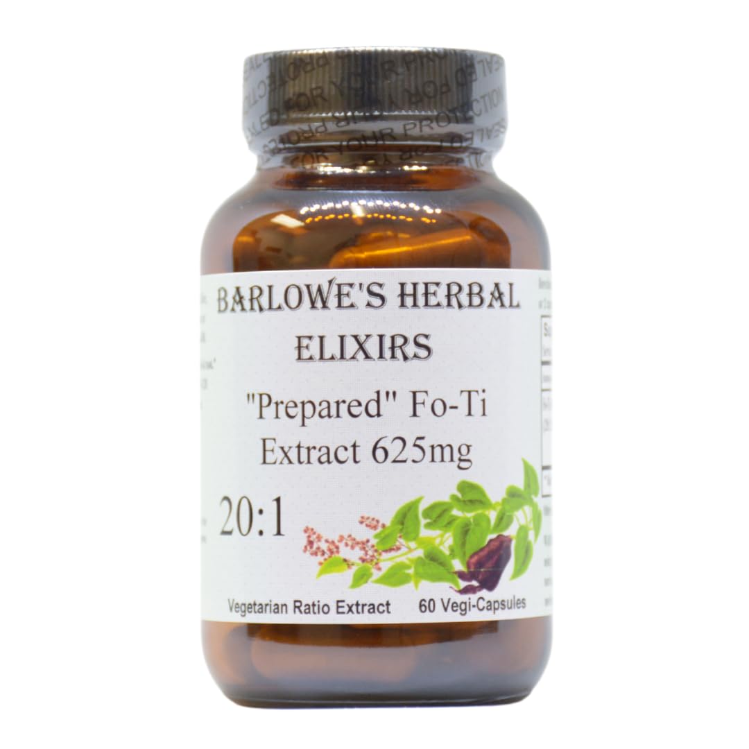 Barlowe's Herbal Elixirs Fo-Ti 20:1 Prepared He Shou Wu Extract 60 Capsules